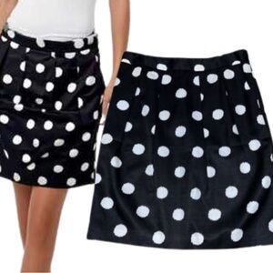 Ann Taylor Loft sz - 2 Polka Dot Silk and Cotton Skirt
